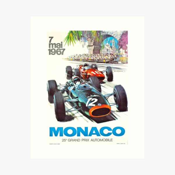1967 Monaco Grand Prix Racing Poster Art Print