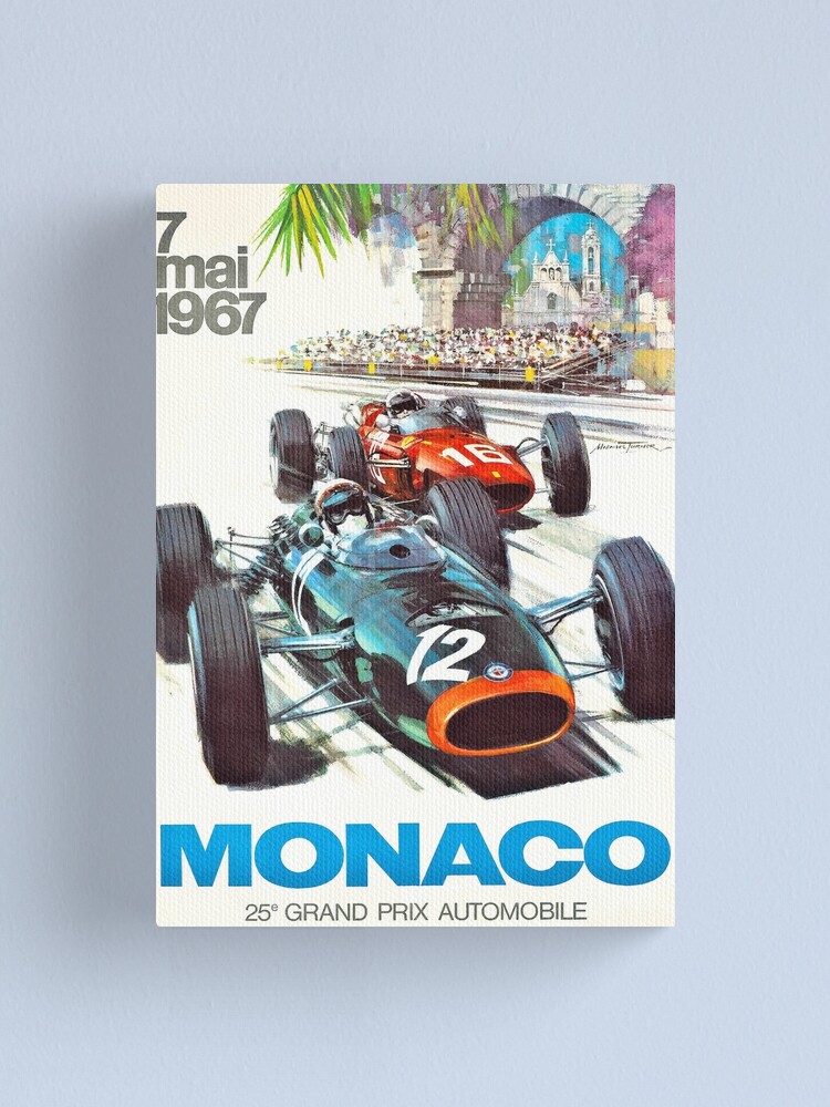 Alternate view of 1967 Monaco Grand Prix Racing Poster Canvas Print