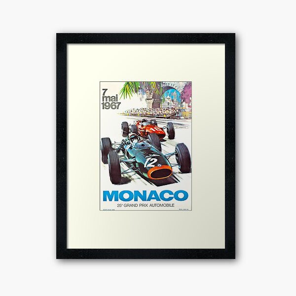 Grand-Prix-Rennplakat von Monaco 1967 Gerahmter Kunstdruck