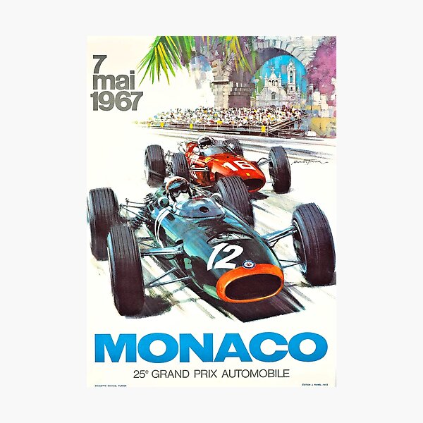 1967 Monaco Grand Prix Racing Poster Photographic Print