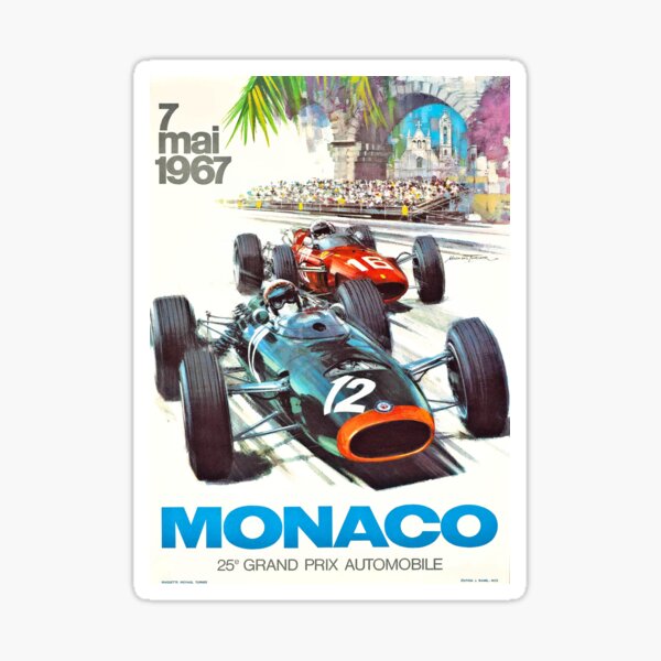 Poster du Monaco Grand Prix 1967 Sticker