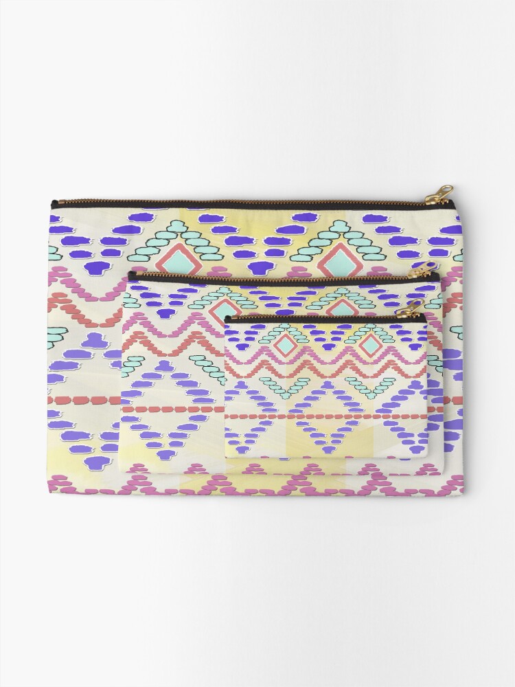 Alternate view of Pastel Tribal Pattern Zipper Pouch