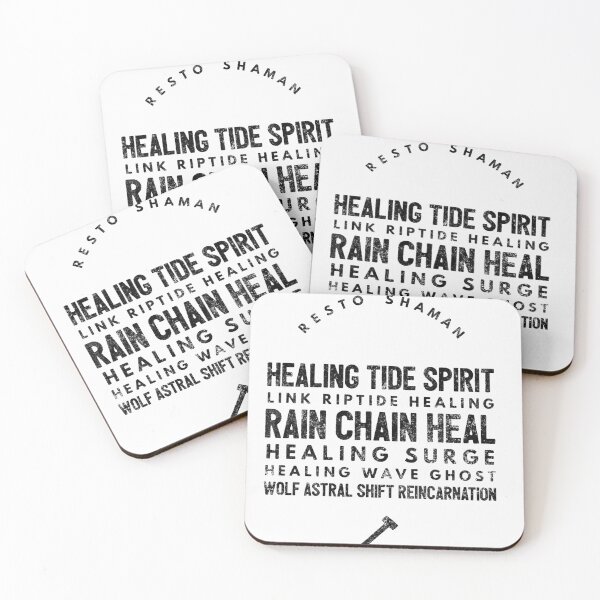 Item preview, Shaman Resto Healer DnD Spells - Raider Love - Cons - Streamers - b/w designed and sold by CloudDance.