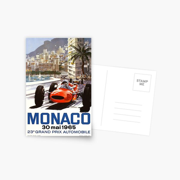 1965 Monaco Grand Prix Racing Poster Postcard