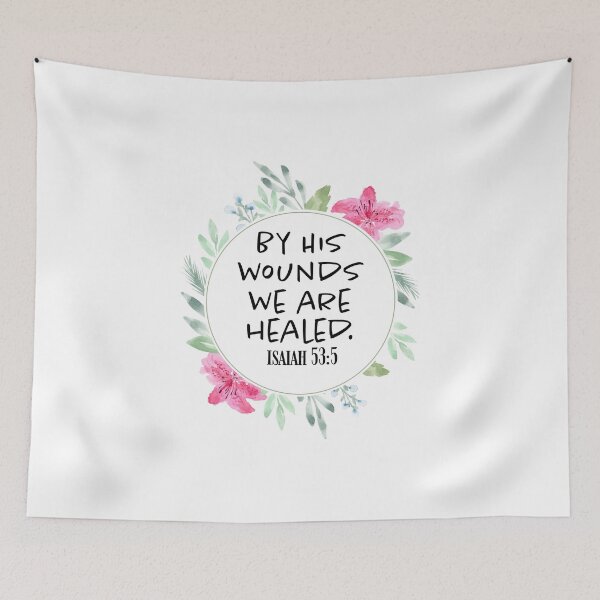 Item preview, By His Wounds we are healed - Scripture Art designed and sold by Harpley Design Studio.