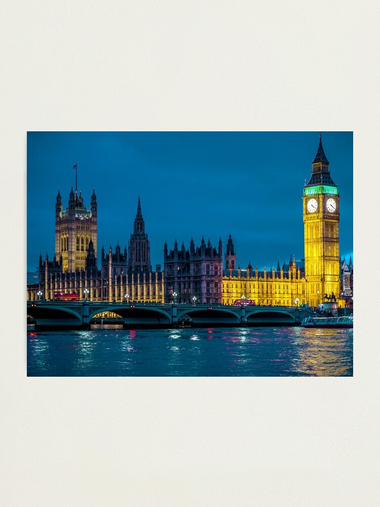 Antiquitaten Kunst Houses Of Parliament Big Ben Westminster Bridge London Photograph Picture Print Cotrans Re