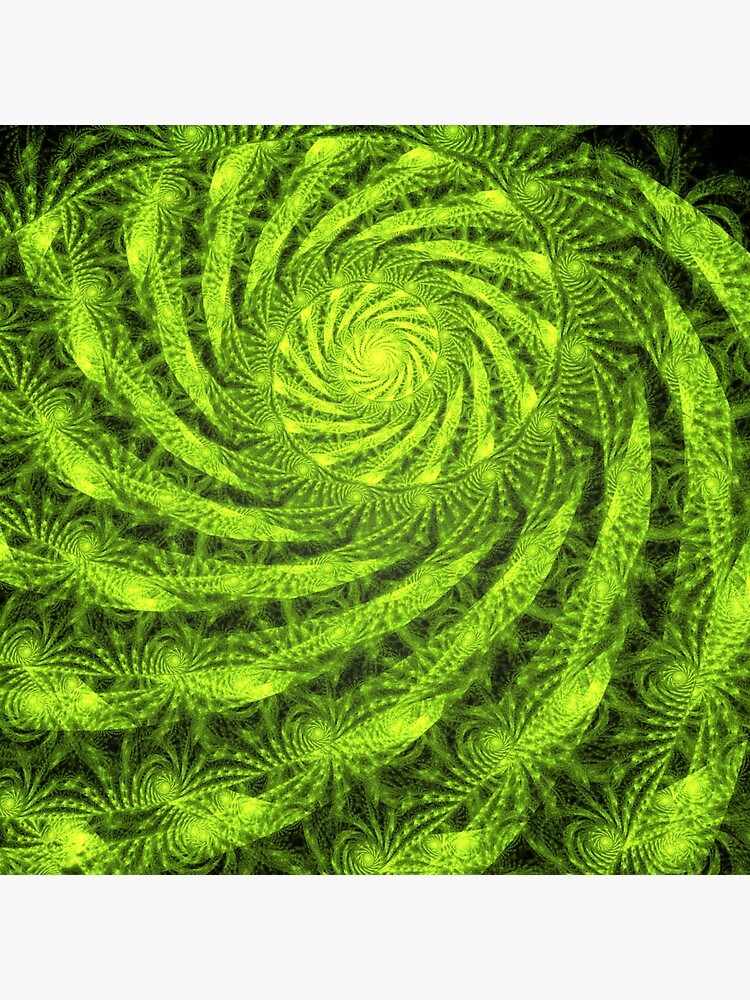 Thumbnail 3 of 3, Sticker, Green Flower Fractal designed and sold by astrellon.
