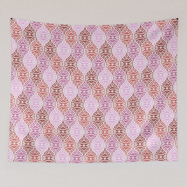 Item preview, Ornamental ogee pattern in pink and red designed and sold by HannaPaulina.