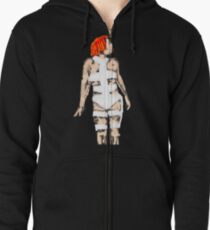 Leeloo Fifth Element - iconic film sketches Zipped Hoodie