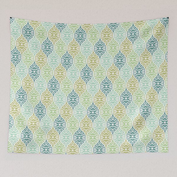 Item preview, Ornamental ogee pattern in teal and green designed and sold by HannaPaulina.