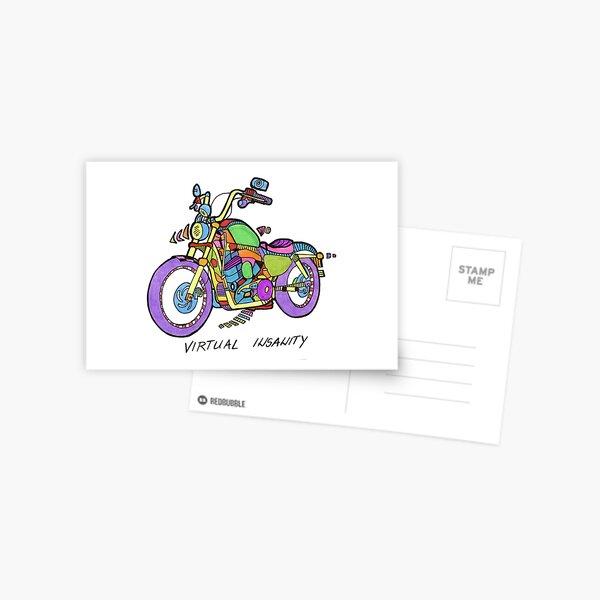 Carte Postale Lets Ride Moto Moto Rock N Roll Art Par Highartdesigns Redbubble