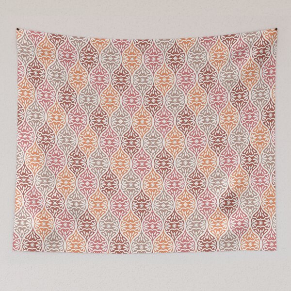 Item preview, Ornamental ogee pattern in pink, orange, red and beige designed and sold by HannaPaulina.