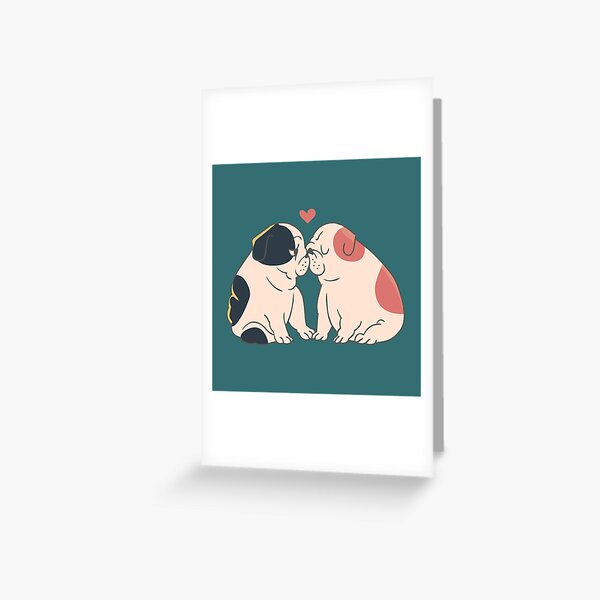 English Bulldog Kisses Greeting Card