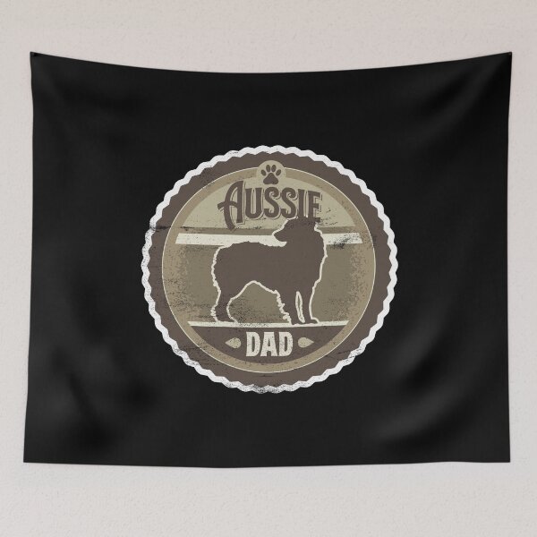 Item preview, Aussie Dad - Distressed Australian Shepherd Silhouette Design designed and sold by DoggyStyles.