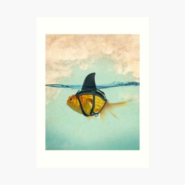 brilient disguise, goldfish with a shark fin Art Print