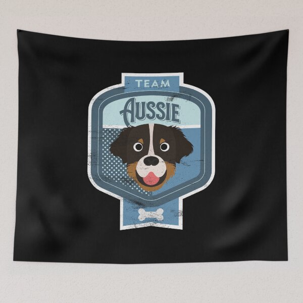 Item preview, Team Aussie - Distressed Australian Shepherd Beer Label Design designed and sold by DoggyStyles.