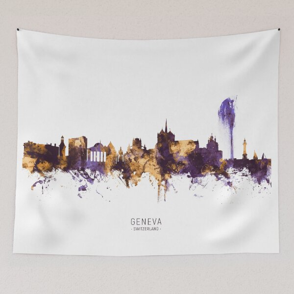 Item preview, Geneva Switzerland Skyline designed and sold by ArtPrints.