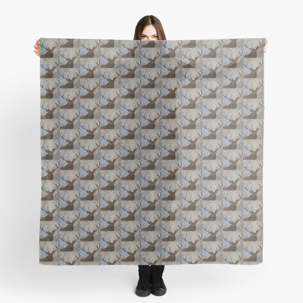 Not Afraid of the Snow - Stag in Snow - Scarf and Clothing Scarf