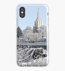 Mormon Temple - Idaho Falls Winter Scene iPhone Case/Skin