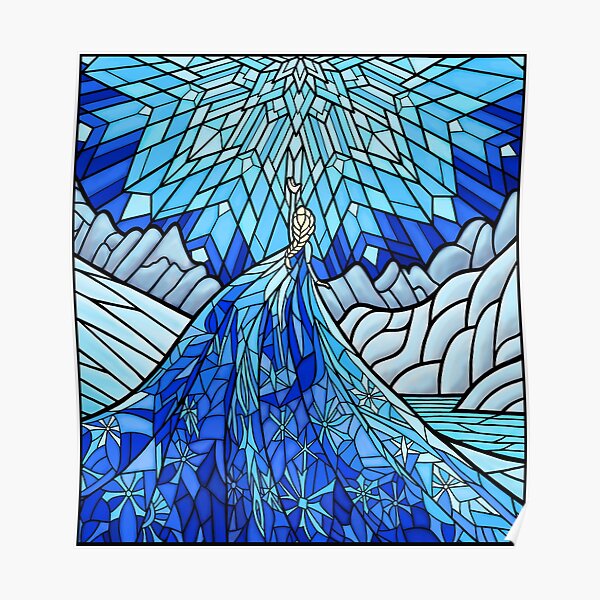 Frozen Fractals in the Stained Glass Window Poster
