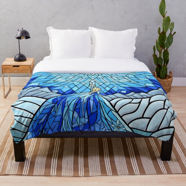 Frozen Fractals in the Stained Glass Window Throw Blanket