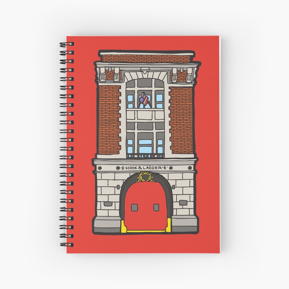 8 Hook & Ladder New York Fire Station Spiral Notebook