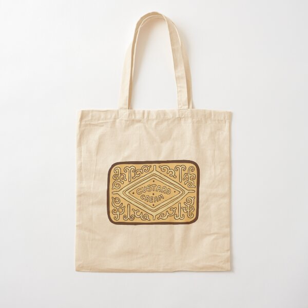 Custard Cream British Biscuit Cotton Tote Bag
