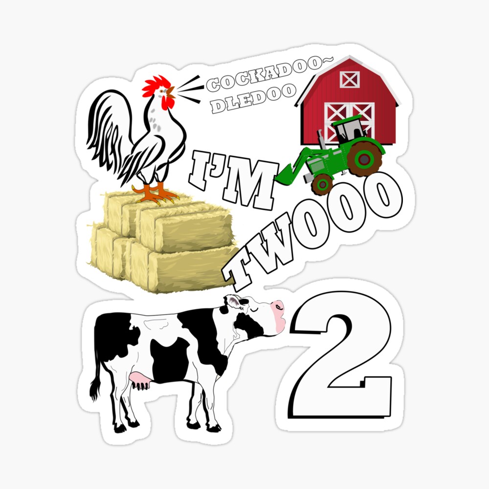Birthday 2 Year Old Farm Theme Birthday Party Graphic Design Birthday 2 Year Old Farm Theme Birthday Party Graphic Design