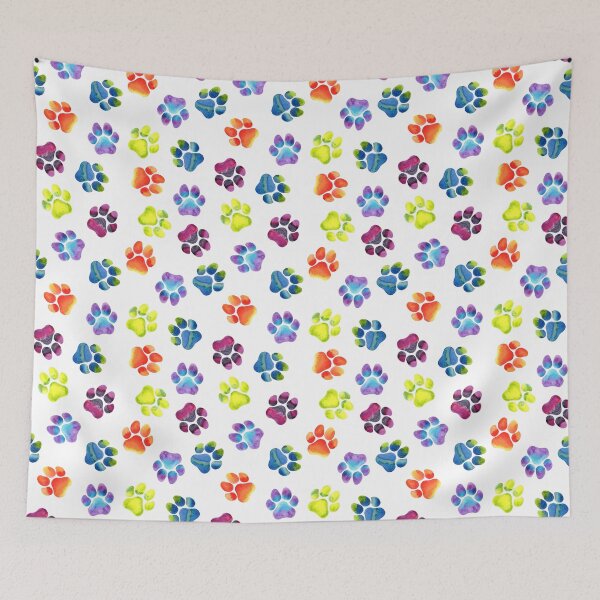 Item preview, Rainbow Paw Print Pattern designed and sold by dragonstarart.