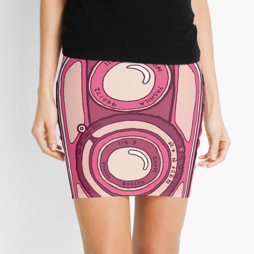 Vintage camera pink Mini Skirt