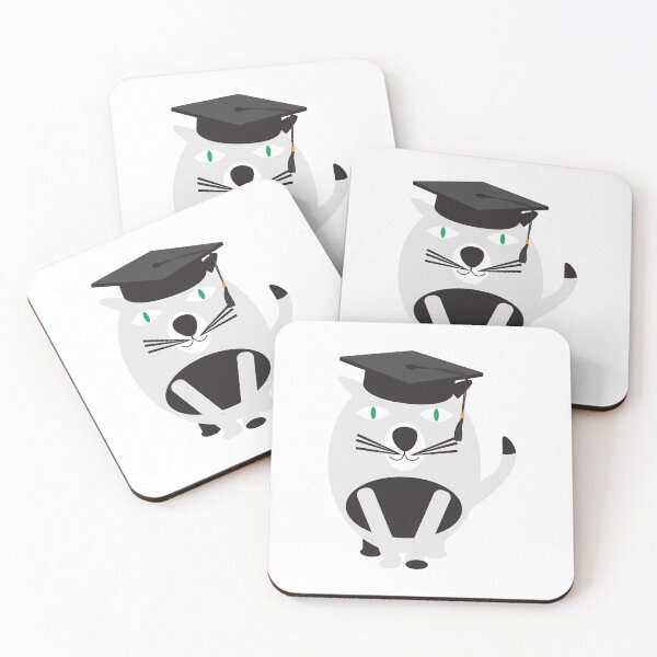Item preview, Black White Cat with Graduation Hat designed and sold by sigdesign.