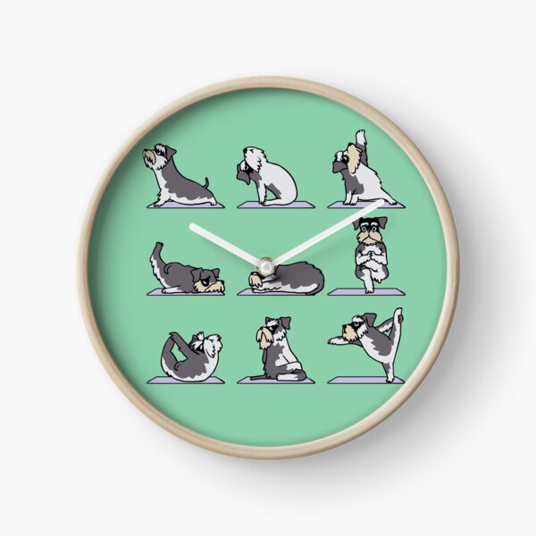 Miniature Schnauzer Yoga Clock