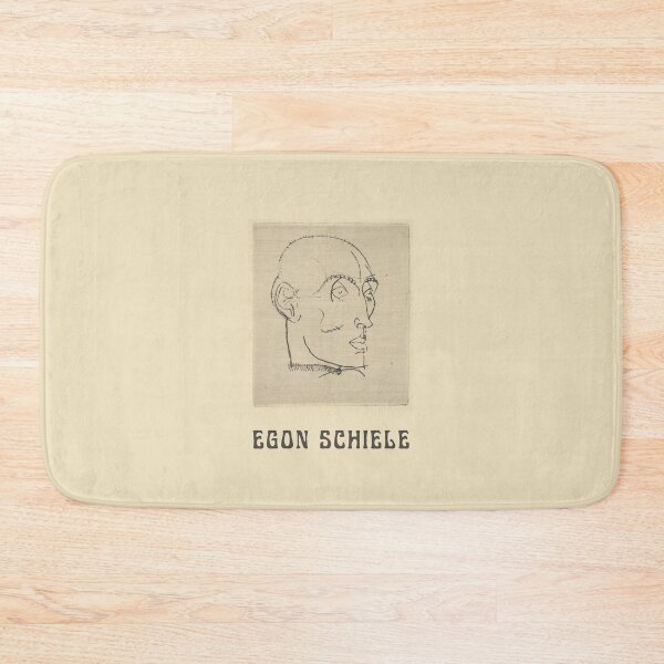 Item preview, Egon Schiele Fine Art Drawing Portrait of a Man (1914) with Schiele's Name. Beige and Brown designed and sold by kierkegaard.