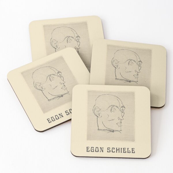 Item preview, Egon Schiele Fine Art Drawing Portrait of a Man (1914) with Schiele's Name. Beige and Brown designed and sold by kierkegaard.