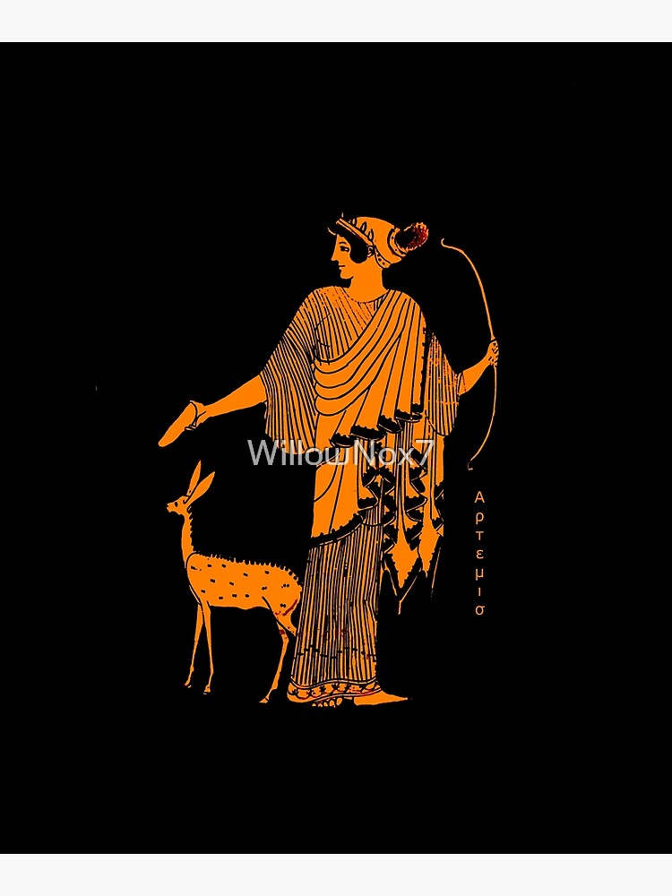 Artemis red figure ancient Greek design by WillowNox7