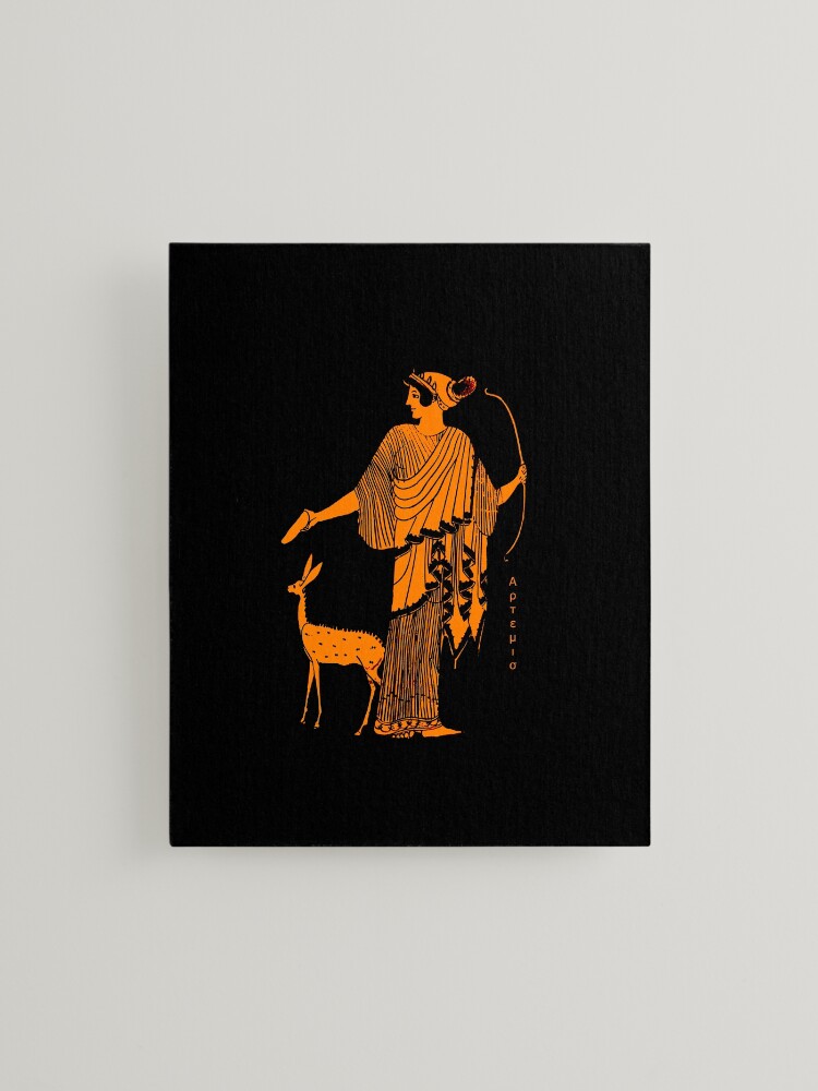 Alternate view of Artemis red figure ancient Greek design Mounted Print
