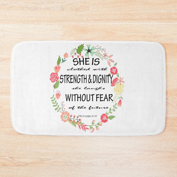 Item preview, Proverbs 31 25 Bible Verse She is clothed with strength & dignity without fear of the future designed and sold by Roland1980.