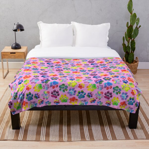 Item preview, Pink and Rainbow Pawprint Pattern designed and sold by dragonstarart.