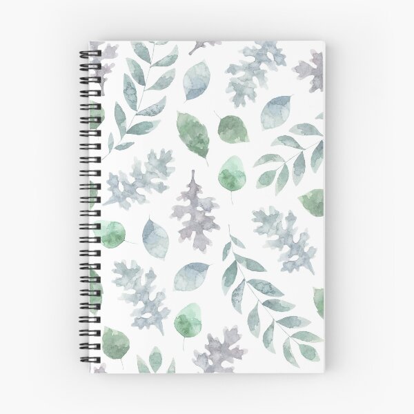 Artikelvorschau,  lila und hellblau grüne Pflanze hinterlässt Aquarellmuster entworfen und verkauft von Latch Farm  Studios.
