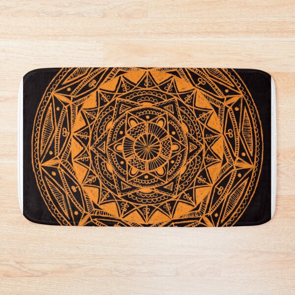 Item preview, Black Background Mandala - Orange designed and sold by wendyfung.