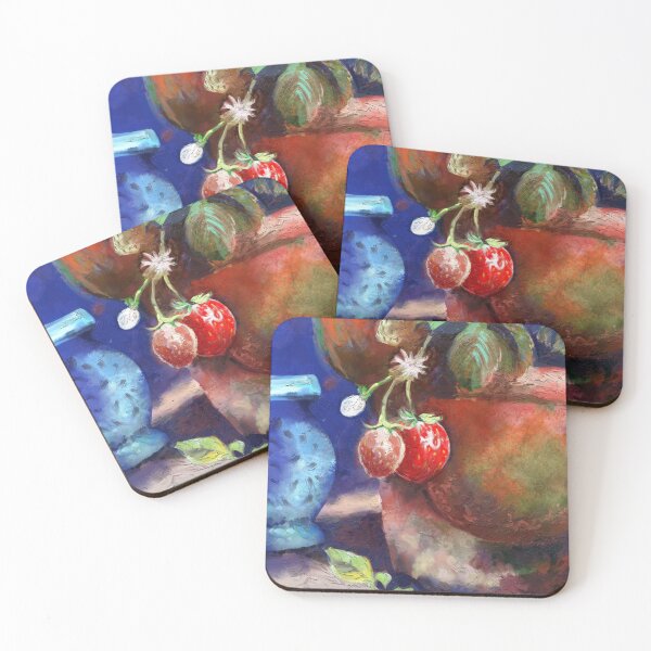 The Strawberry Pot Coasters (Set of 4)