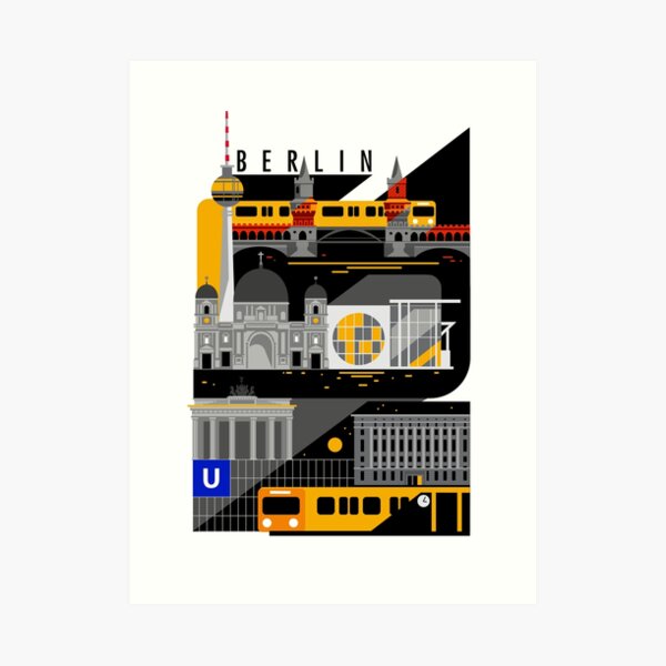 Berlin bei Nacht Kunstdruck