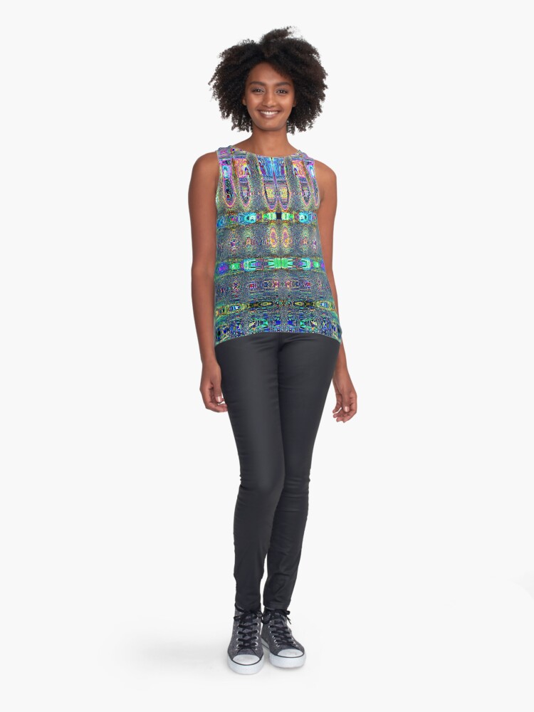 Thumbnail 3 of 6, Sleeveless Top, Social Distortion Digital Abstract Art designed and sold by Warren Paul Harris.