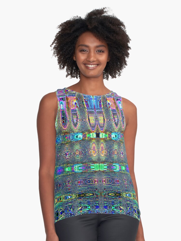 Thumbnail 1 of 6, Sleeveless Top, Social Distortion Digital Abstract Art designed and sold by Warren Paul Harris.