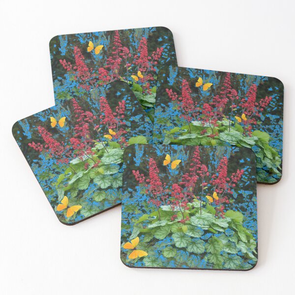 Item preview, DELICATE CORAL RED GARDEN FLOWERS GREEN NATURE designed and sold by sharlesart.