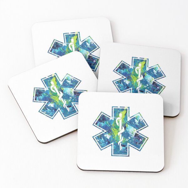 Item preview, Star of life - Blue acrylic paint pattern designed and sold by qlobba.
