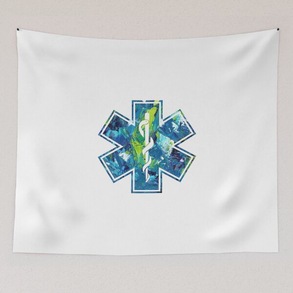 Item preview, Star of life - Blue acrylic paint pattern designed and sold by qlobba.