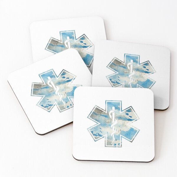 Item preview, Star of life - Blue watercolour  paint pattern designed and sold by qlobba.