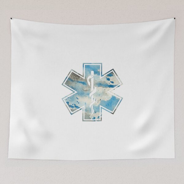 Item preview, Star of life - Blue watercolour  paint pattern designed and sold by qlobba.