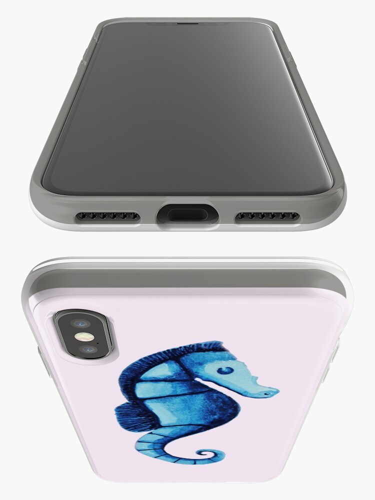 Alternate view of Watercolor seahorse iPhone Case